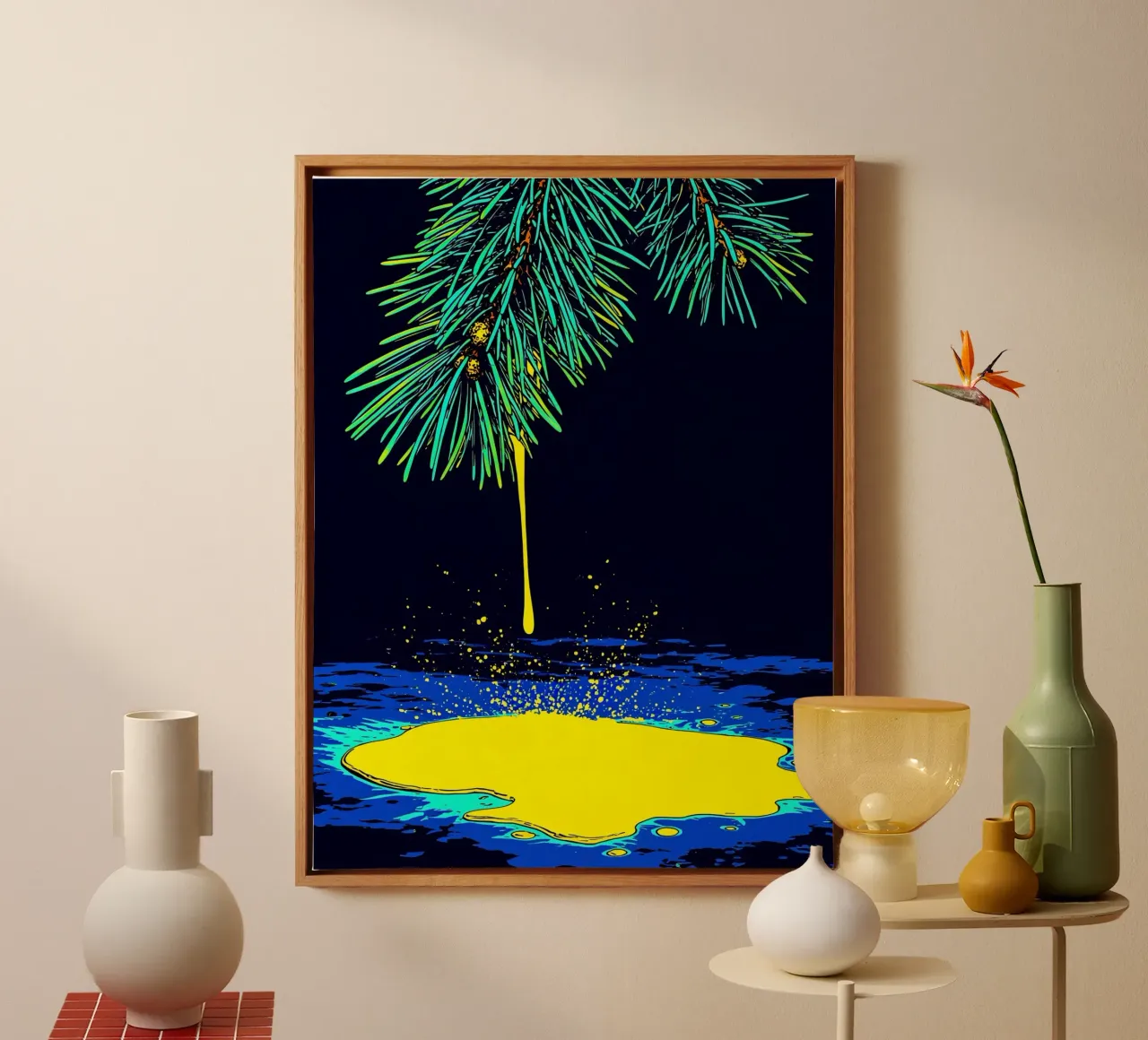 Dripping Branch - Pop Art canvas by ColorCrash Gallery