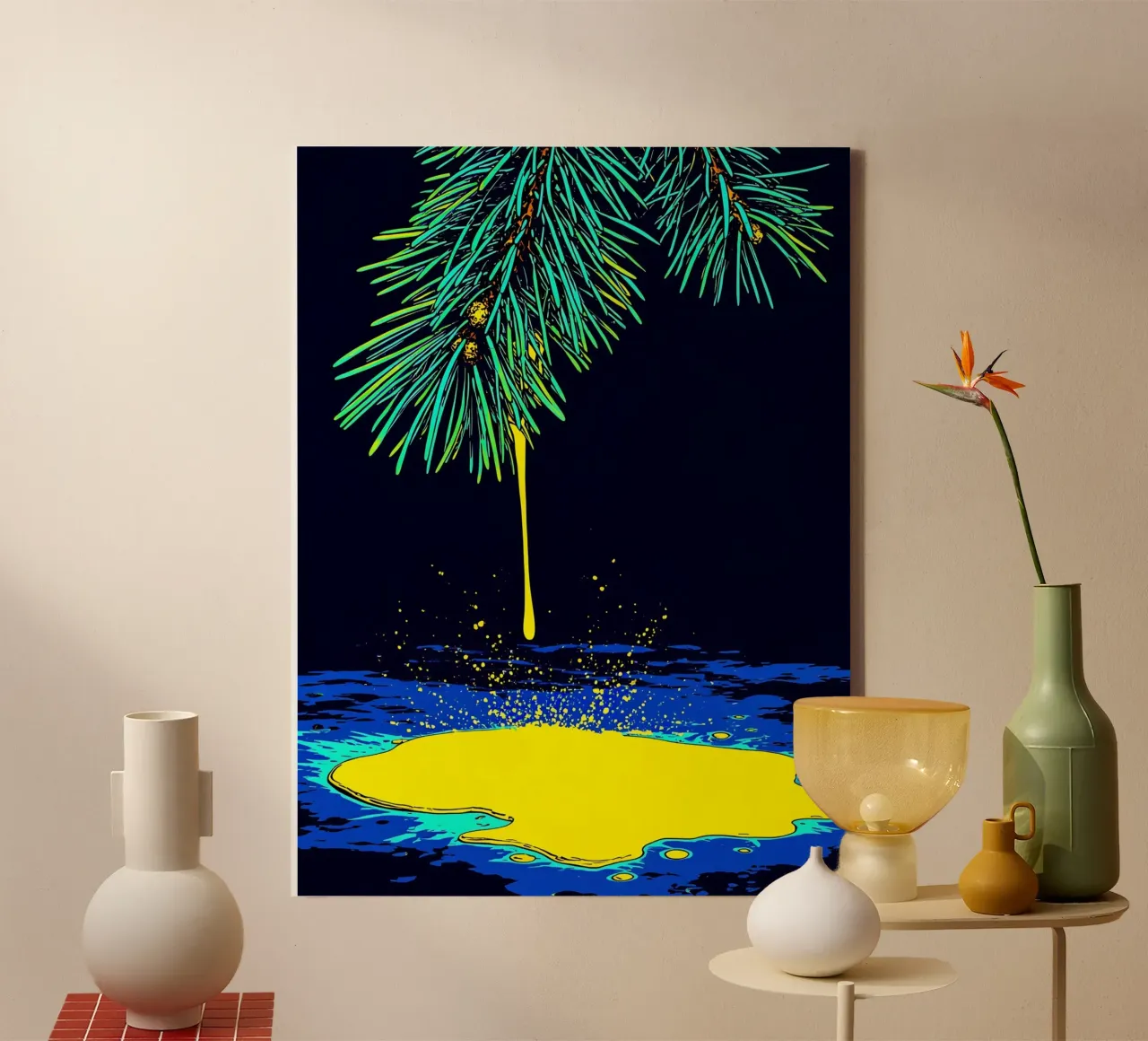 Dripping Branch - Pop Art canvas by ColorCrash Gallery