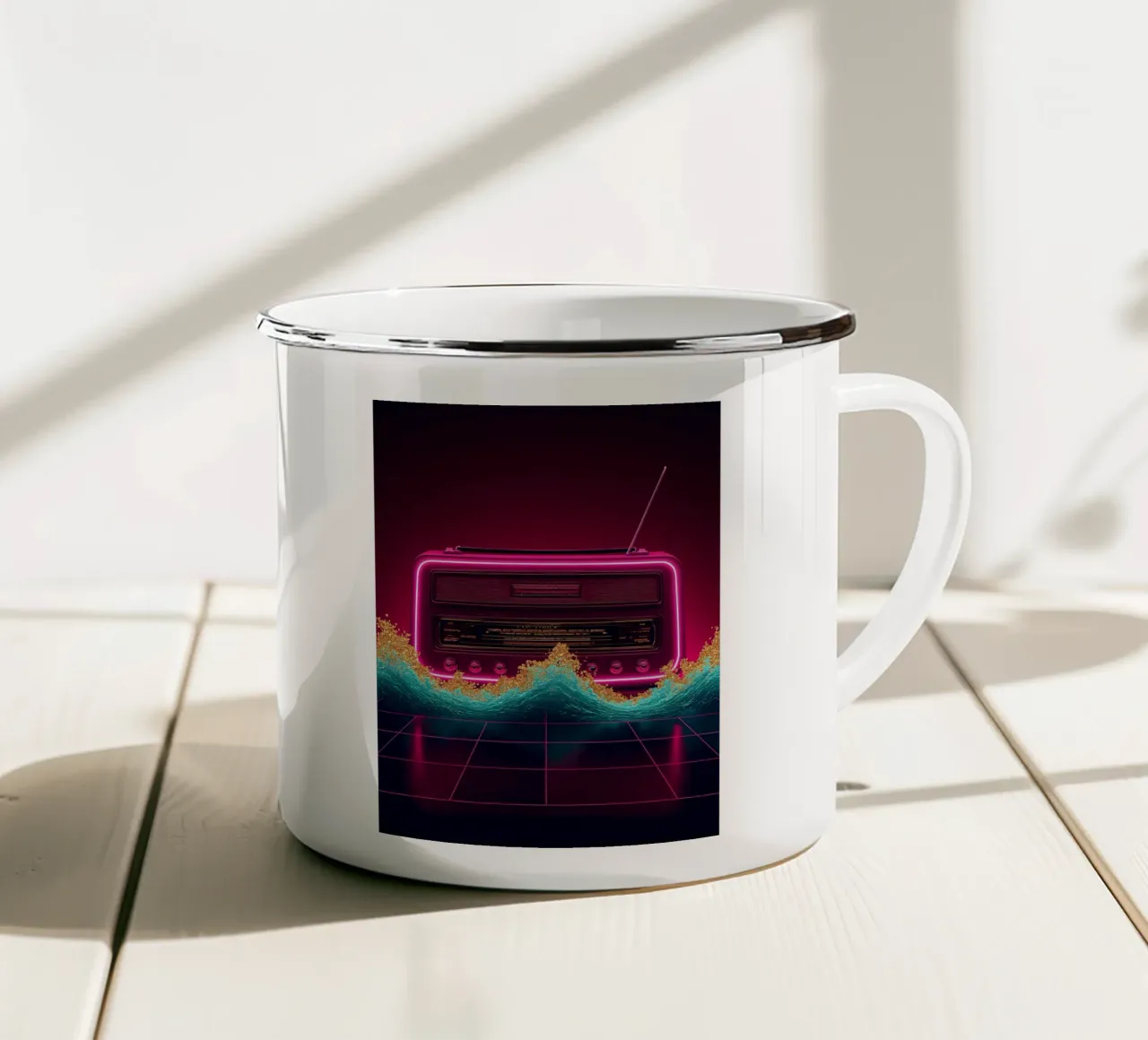 Radio retrò - Pop Art tazza in smalto da ColorCrash Gallery