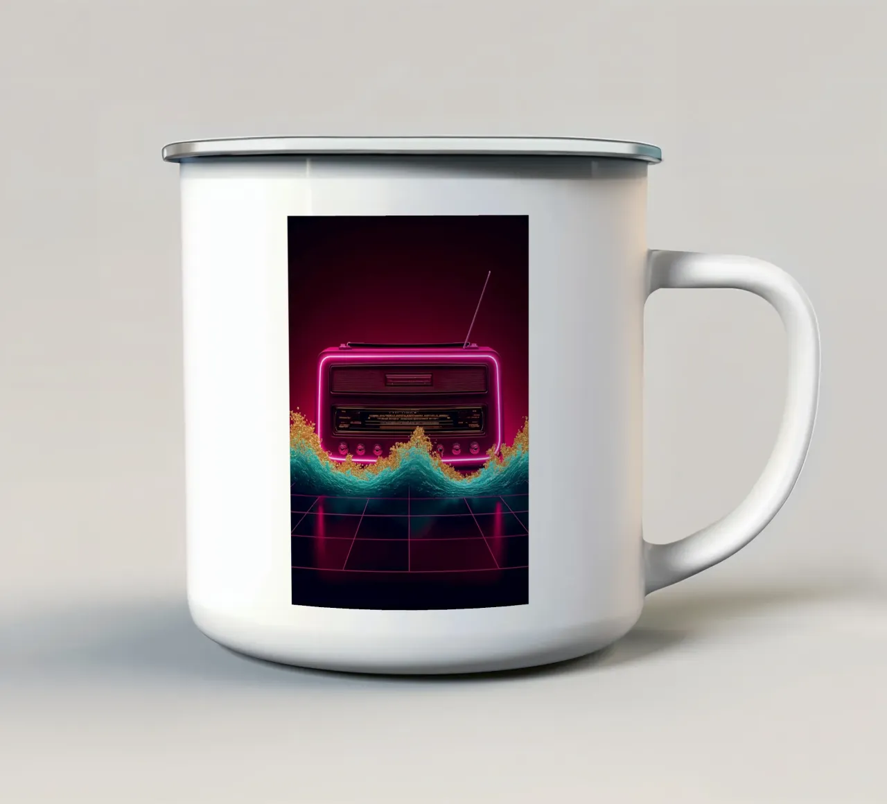 Radio retrò - Pop Art tazza in smalto da ColorCrash Gallery