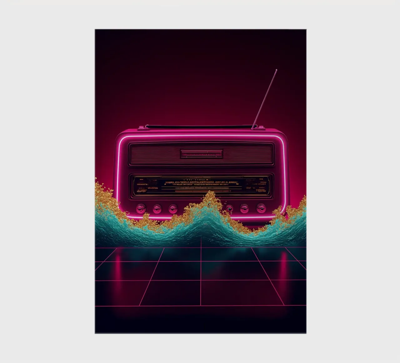 Retro Radio - Pop Art notebook by ColorCrash Gallery