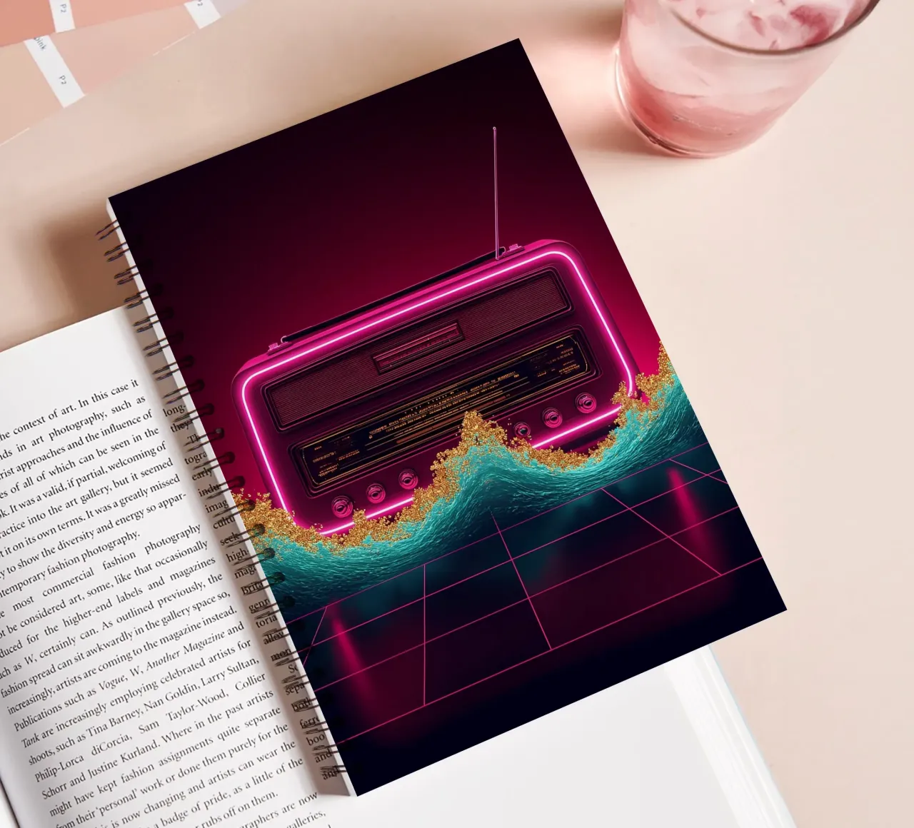 Retro Radio - Pop Art spiral notebook by ColorCrash Gallery