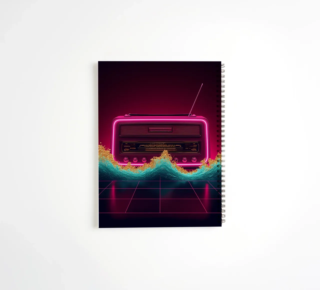 Retro Radio - Pop Art spiral notebook by ColorCrash Gallery