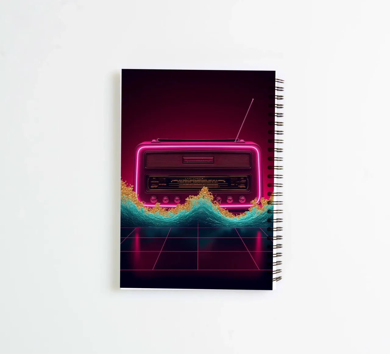 Retro Radio - Pop Art spiral notebook by ColorCrash Gallery