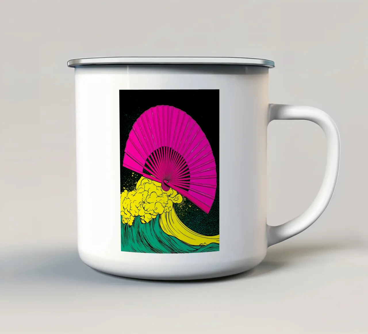 Fan On Wave - Pop Art tazza in smalto da ColorCrash Gallery
