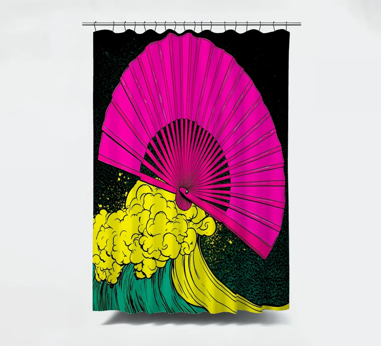 Fan On Wave - Pop Art tenda da doccia da ColorCrash Gallery