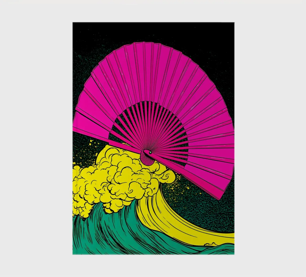 Fan On Wave - Pop Art notebook by ColorCrash Gallery