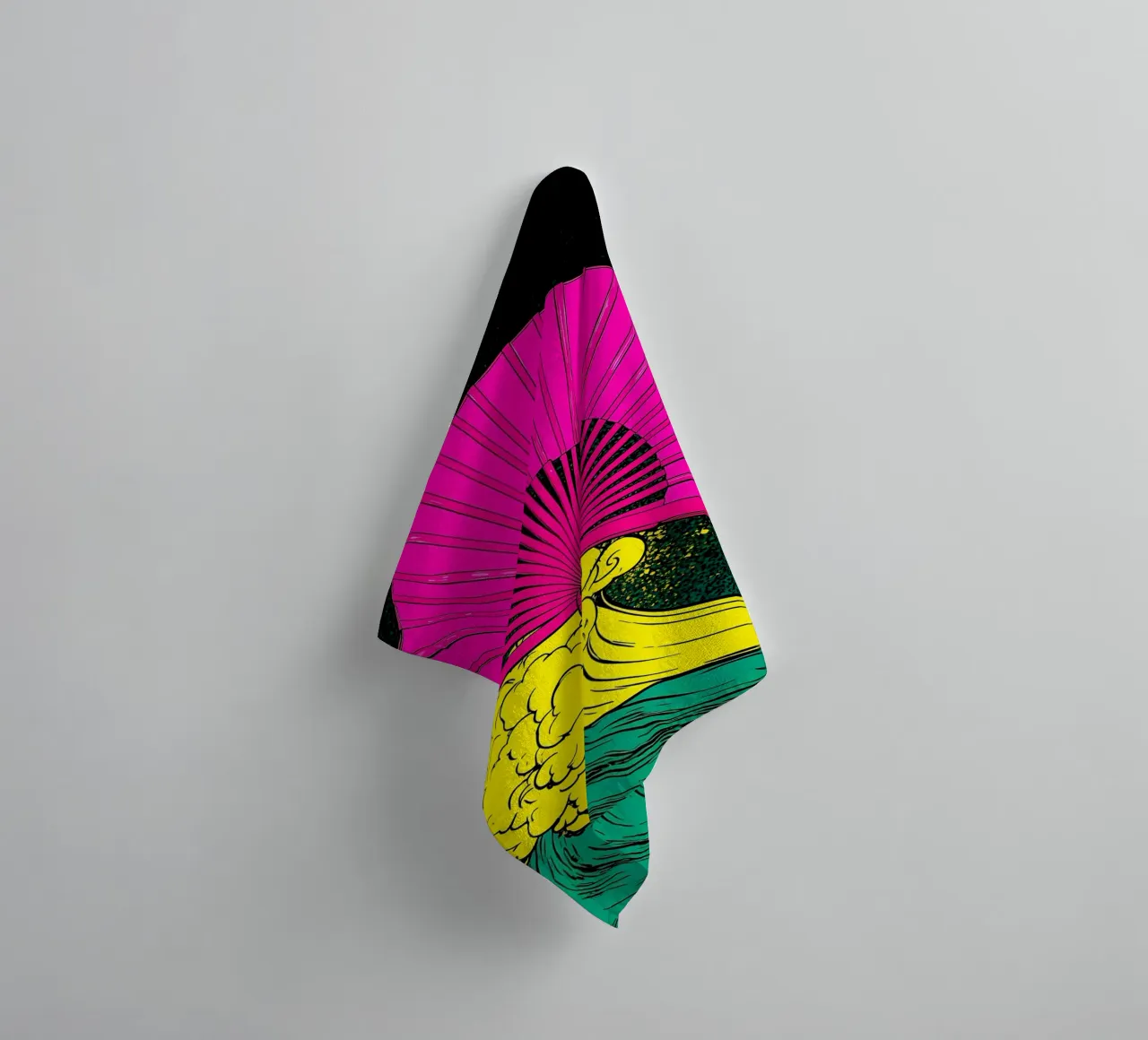 Fan On Wave - Pop Art asciugamano da bagno da ColorCrash Gallery