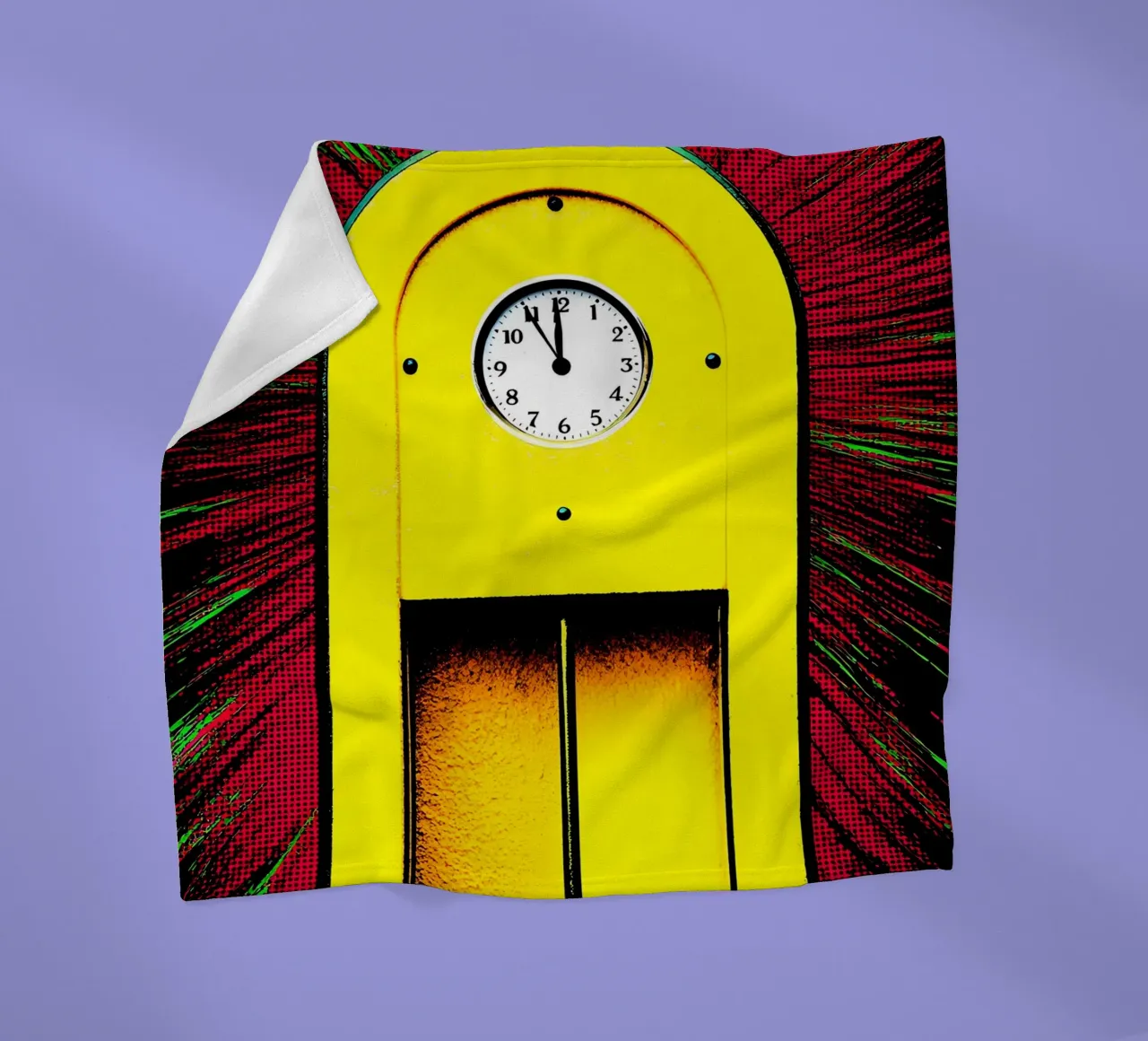 Clock Pendulum - Pop Art fleece blanket by ColorCrash Gallery