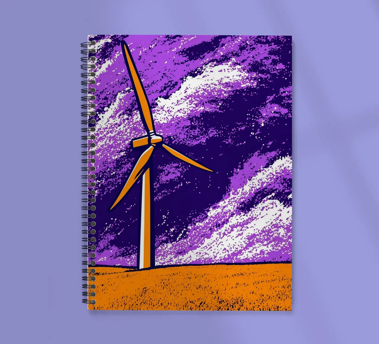 Wind Turbine - Pop Art spiral notebook by ColorCrash Gallery