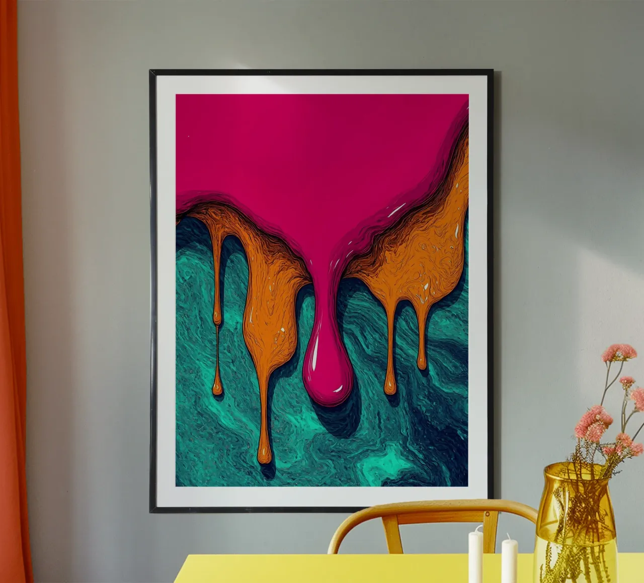 Gocce di vernice - Pop Art poster con telaio in alluminio da ColorCrash Gallery