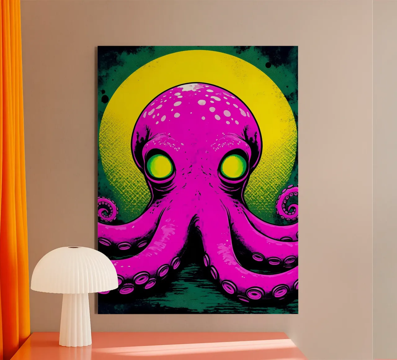Octopus - Pop Art alu-dibond by ColorCrash Gallery