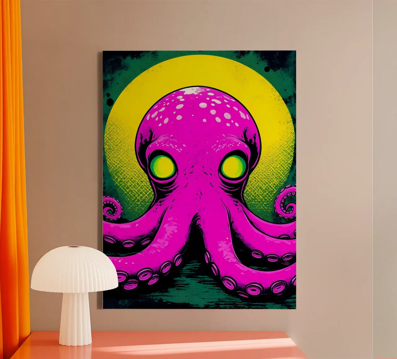 Oktopus - Pop Art Leinwand von ColorCrash Gallery