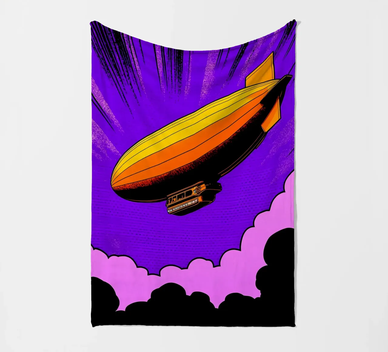 Dirigibile - Pop Art coperta in pile da ColorCrash Gallery