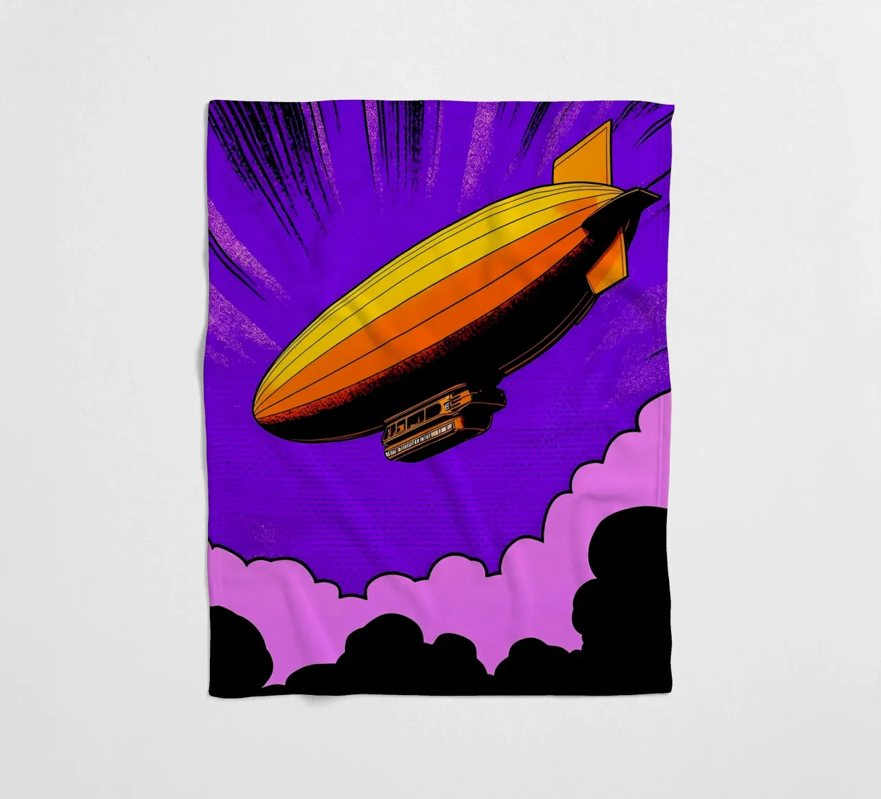Dirigibile - Pop Art coperta in pile da ColorCrash Gallery