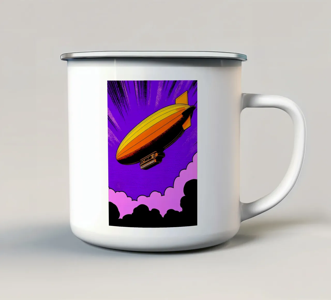 Dirigibile - Pop Art tazza in smalto da ColorCrash Gallery