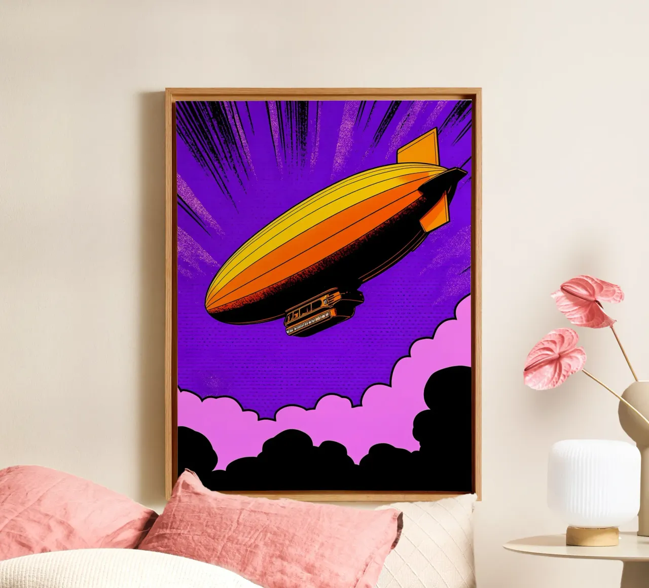 Dirigibile - Pop Art tela con Cornice a cassetta da ColorCrash Gallery
