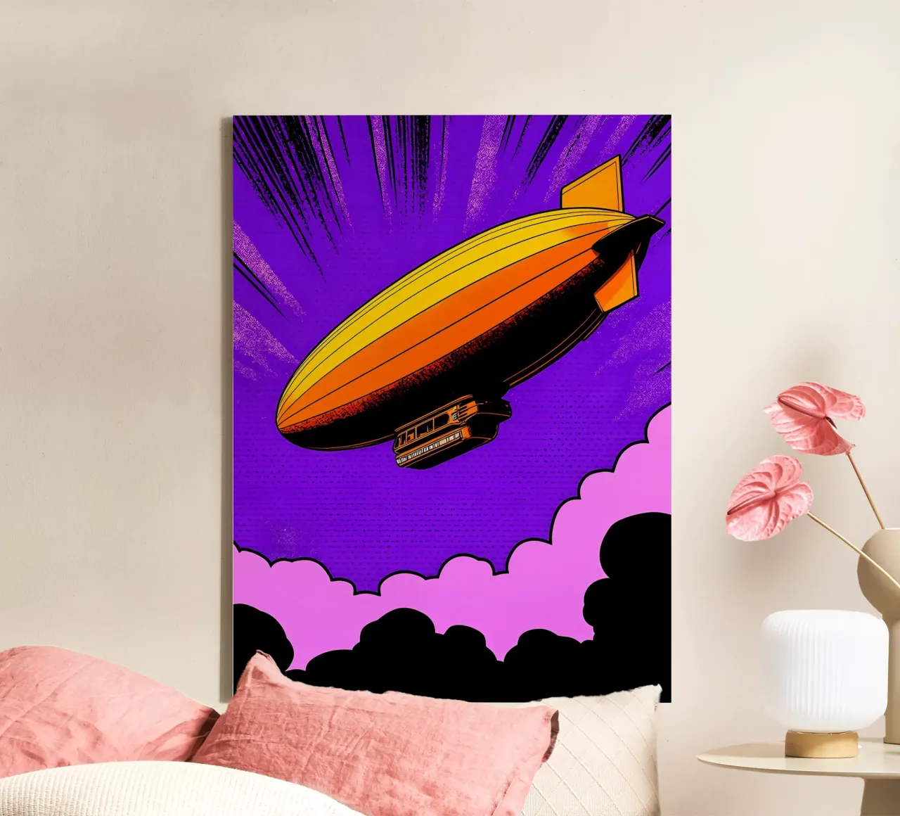 Dirigibile - Pop Art tela con Cornice a cassetta da ColorCrash Gallery
