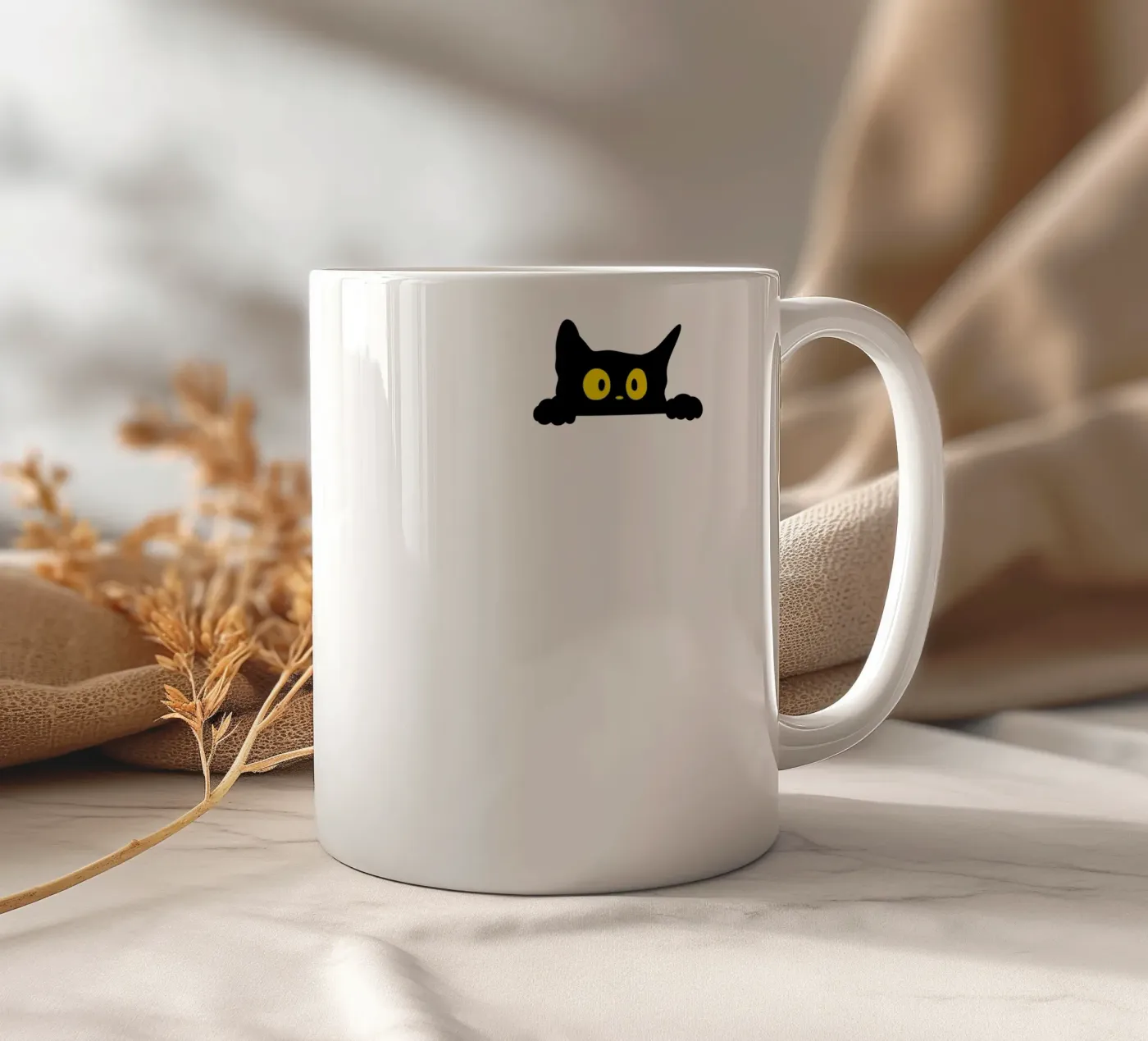 cat ceramic mug by khoailang