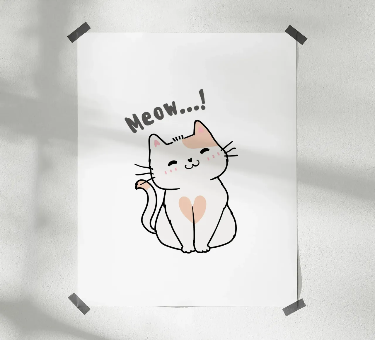 gatto poster con telaio in plastica da khoailang