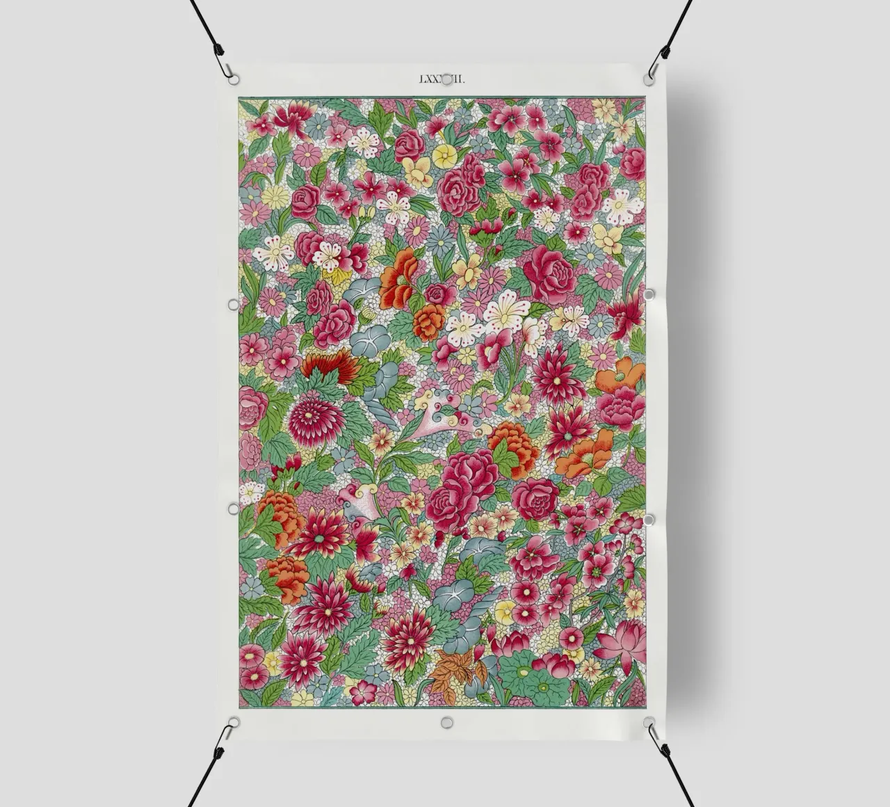 Colorful flower pattern telo in pvc da vintageshop