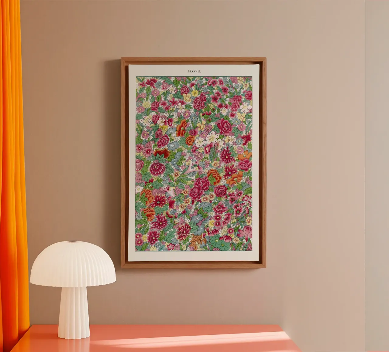 Colorful flower pattern tela con Cornice a cassetta da vintageshop