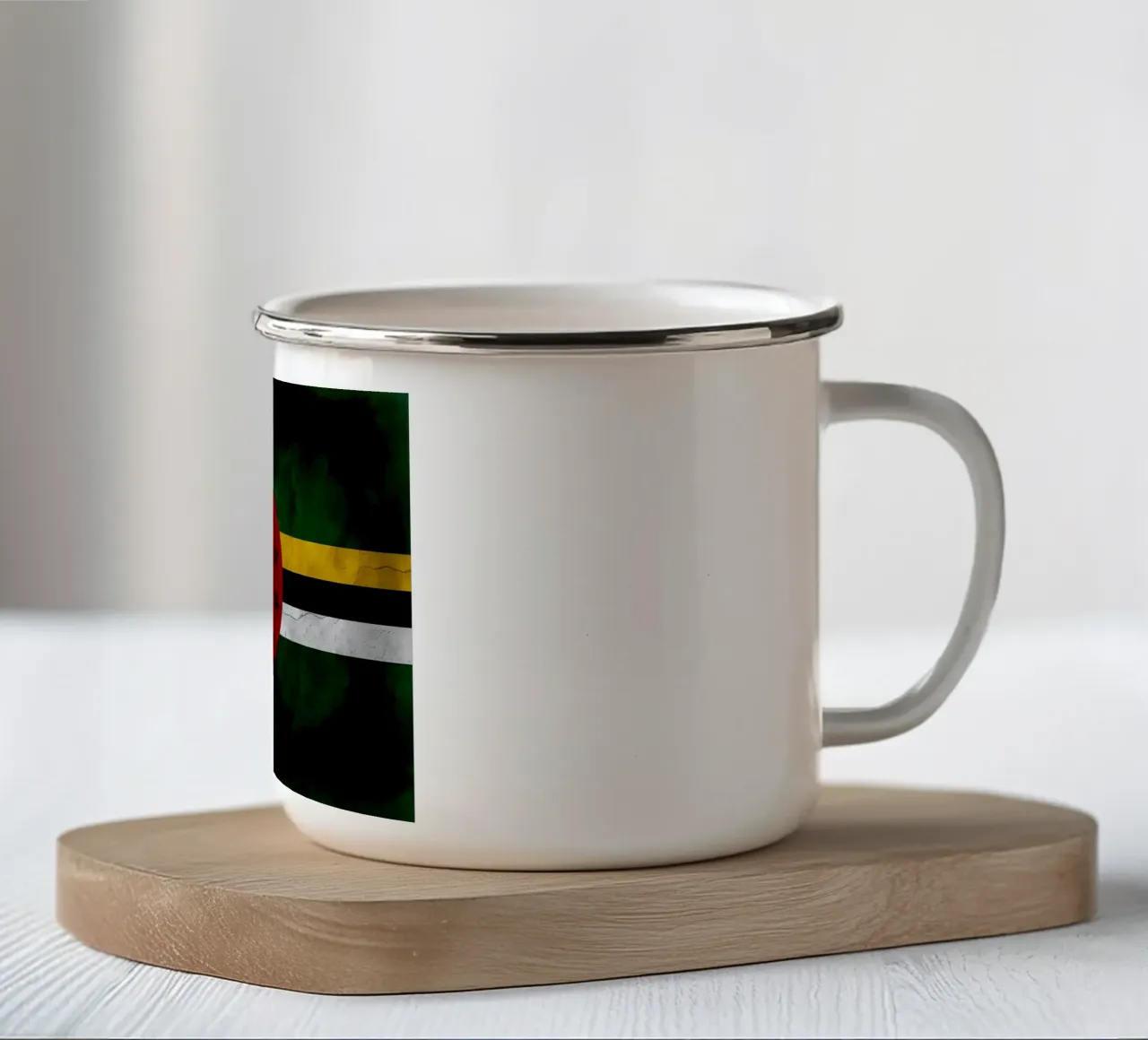 Bandiera d'epoca Dominica tazza in smalto da Joshua A Holmes