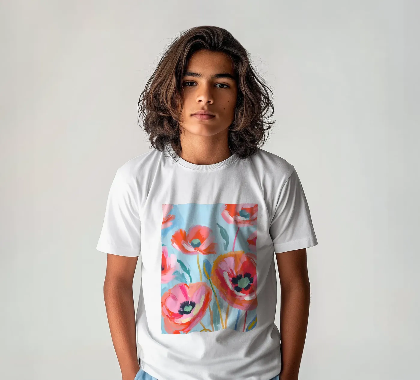 Mohnblumen t-shirt bambini da Ohkimiko