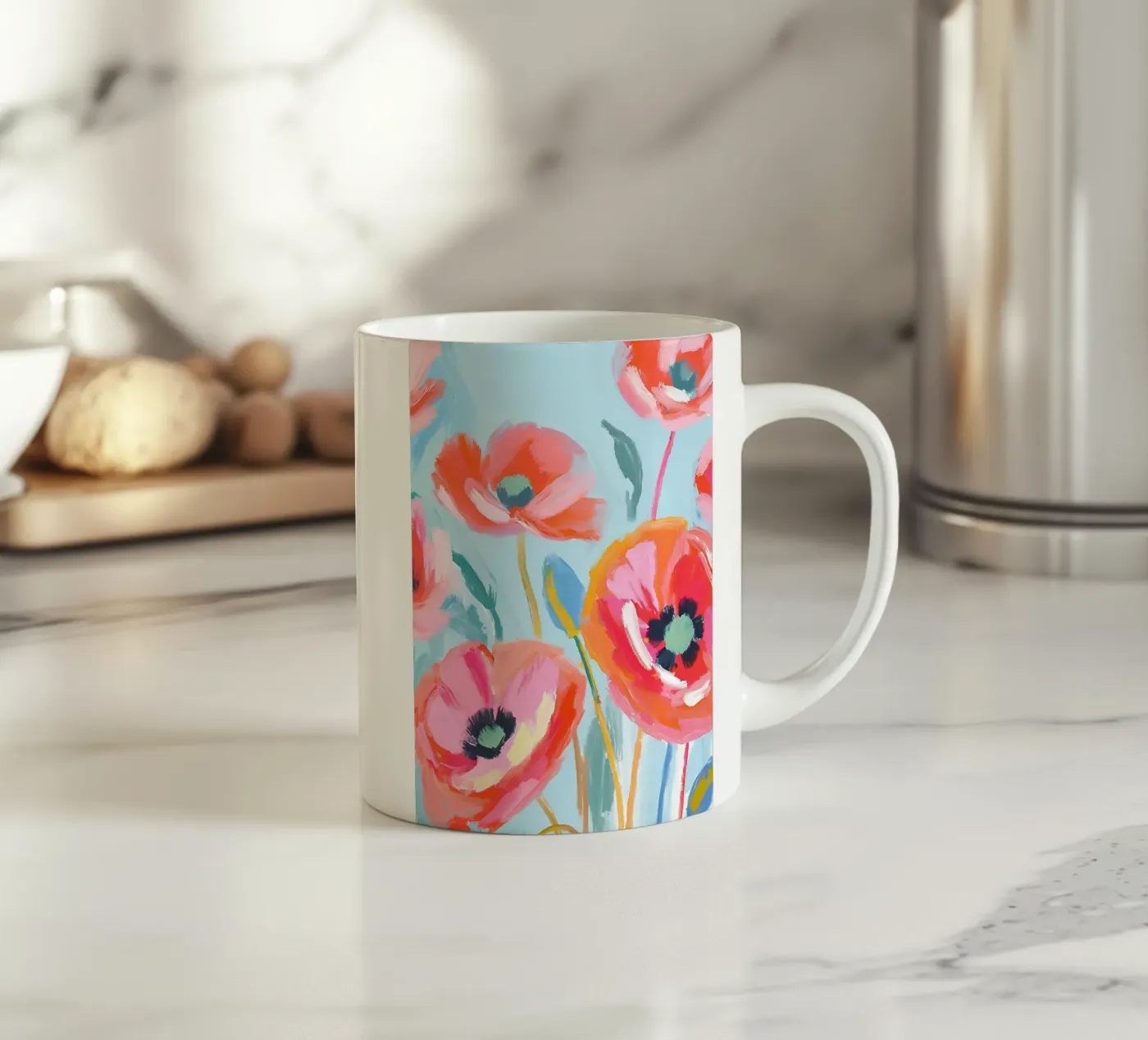 Mohnblumen ceramic mug by Ohkimiko