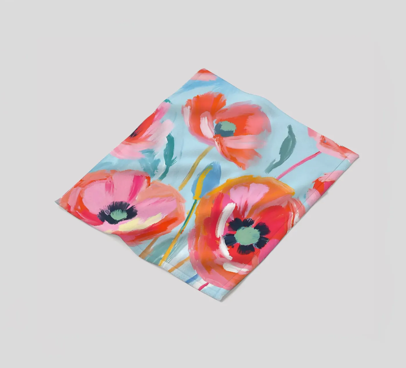 Mohnblumen fleece blanket by Ohkimiko