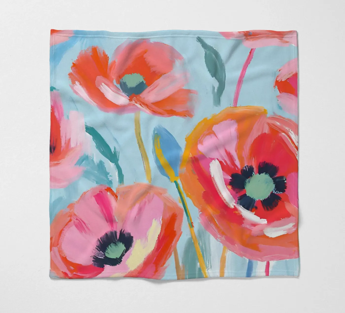 Mohnblumen fleece blanket by Ohkimiko
