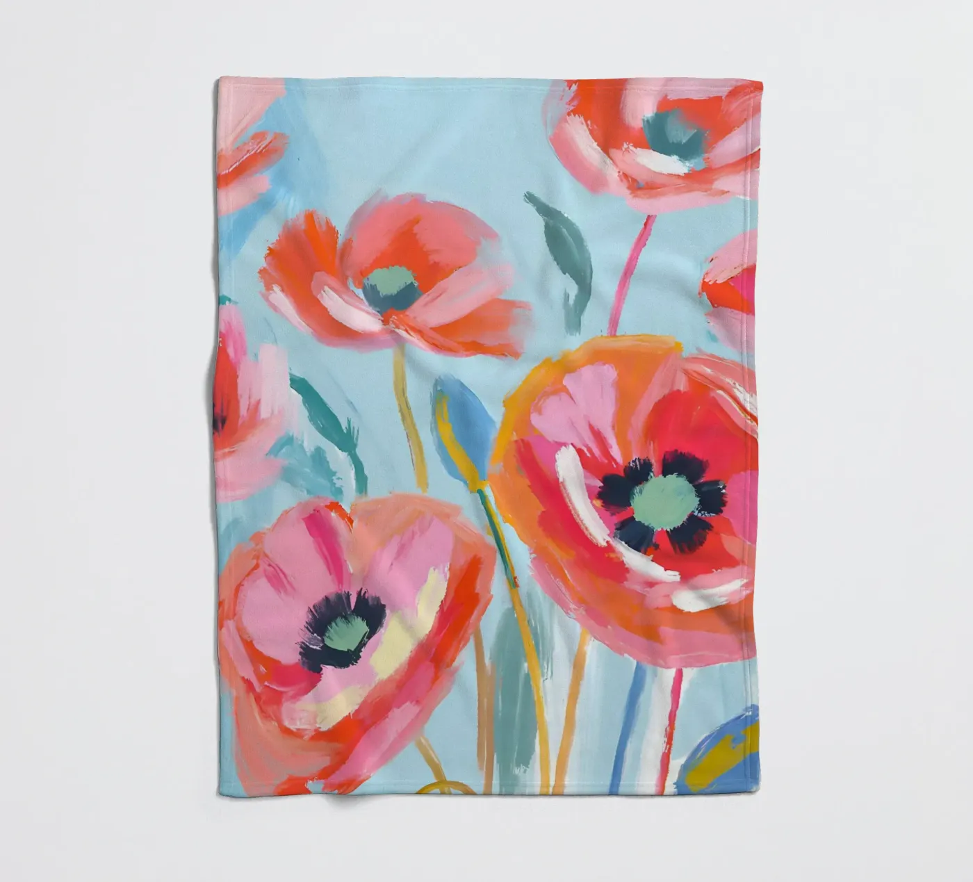 Mohnblumen fleece blanket by Ohkimiko