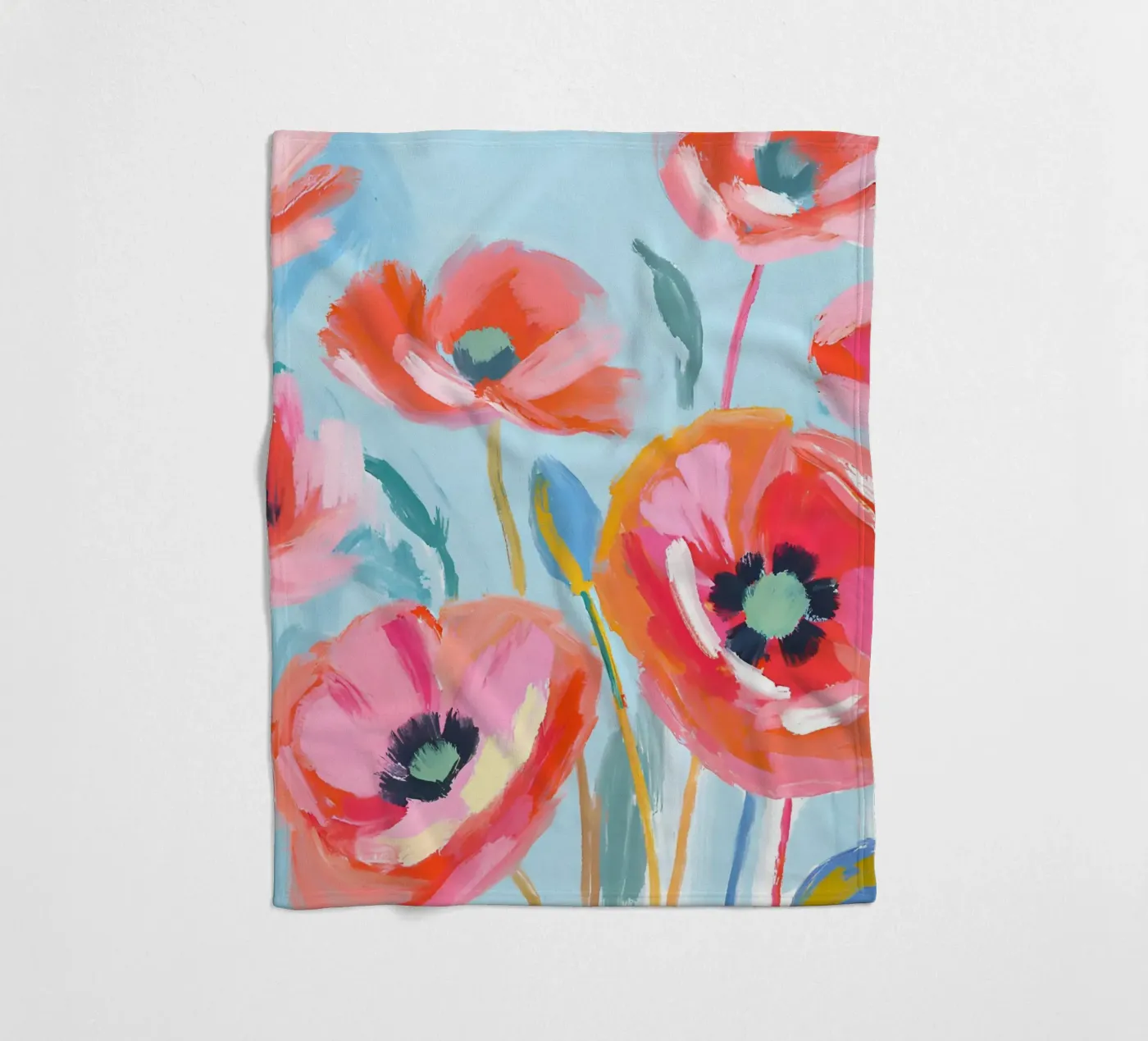 Mohnblumen fleece blanket by Ohkimiko