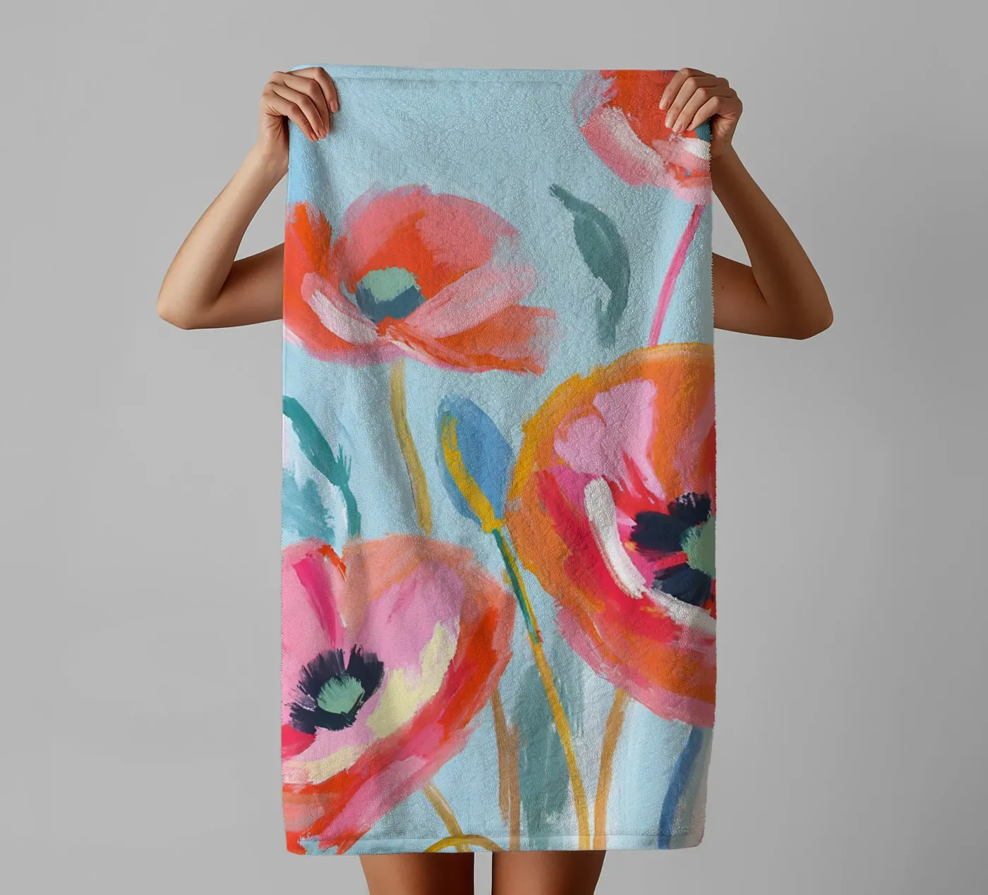 Mohnblumen badhanddoek van Ohkimiko