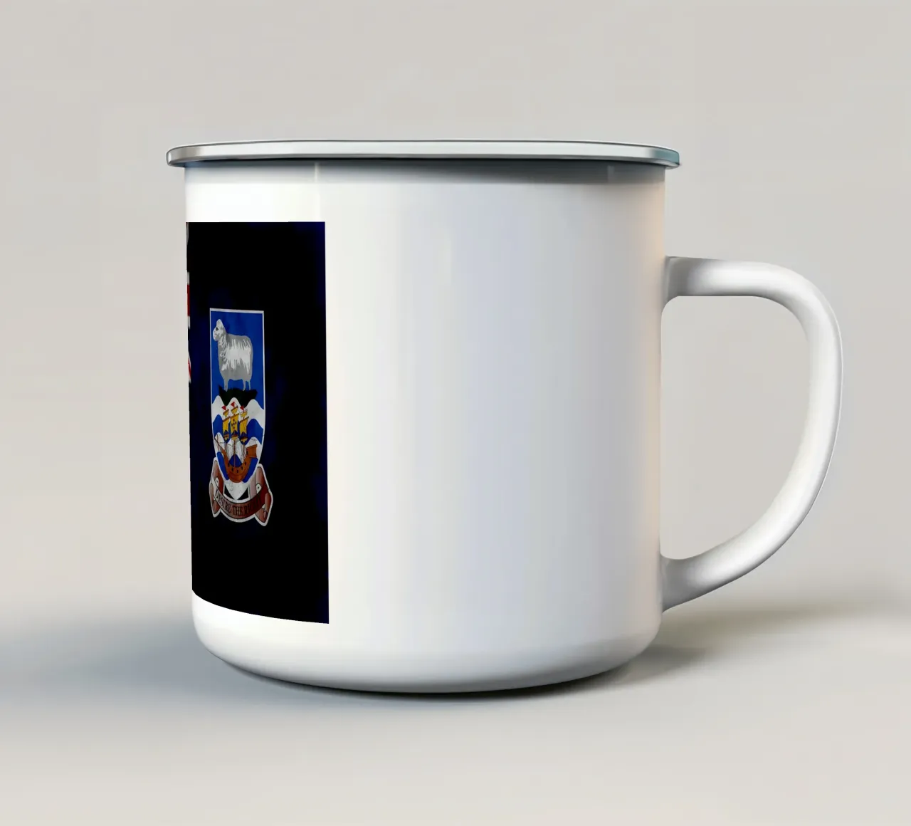 Bandiera d'epoca delle Isole Falkland tazza in smalto da Joshua A Holmes