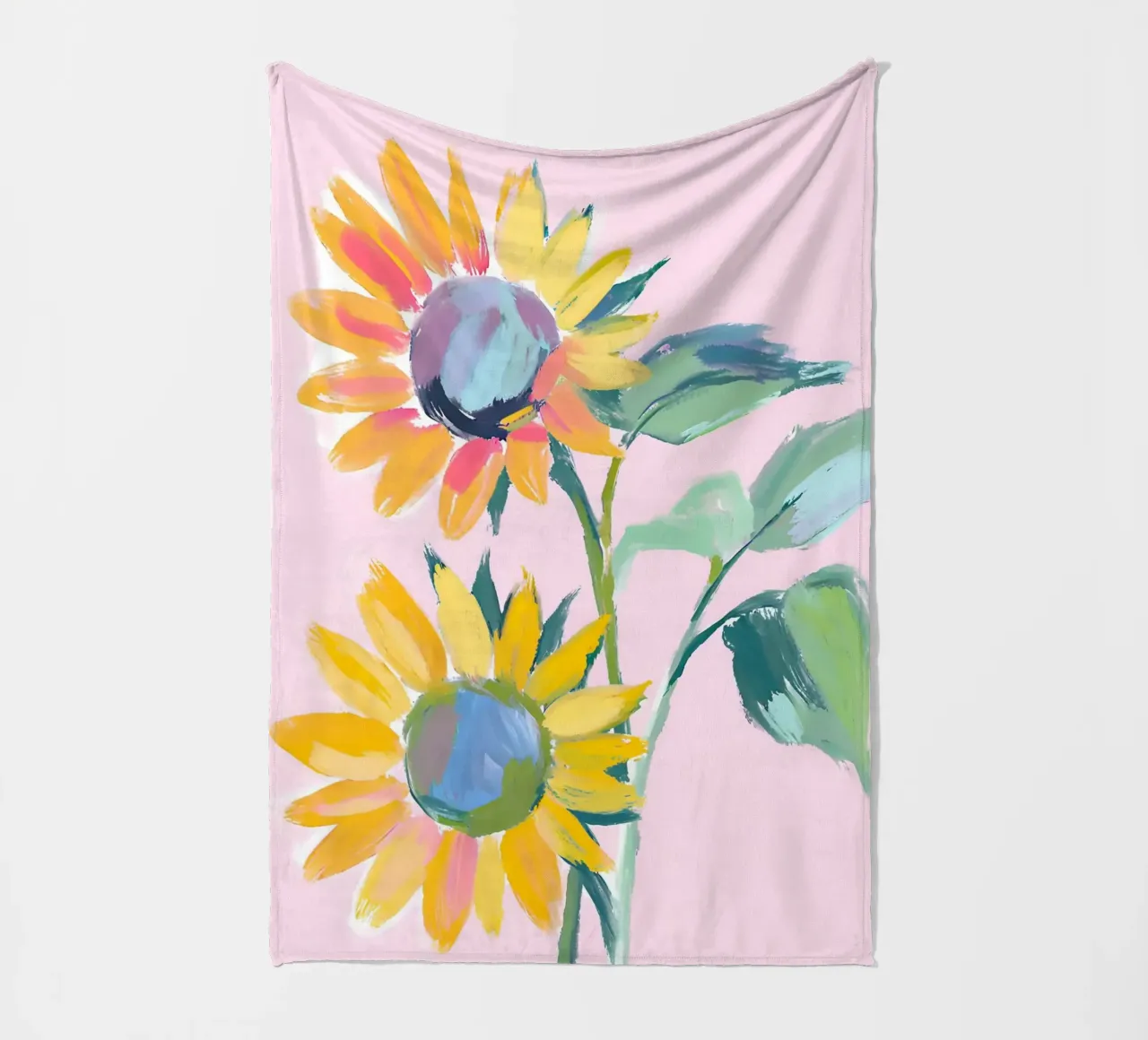 Sonnenblumen fleece blanket by Ohkimiko