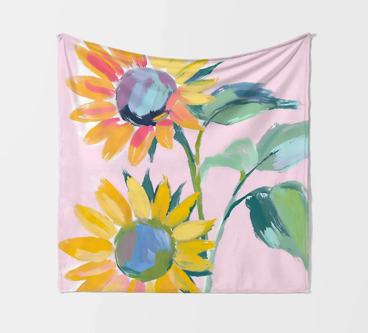 Sonnenblumen fleece blanket by Ohkimiko