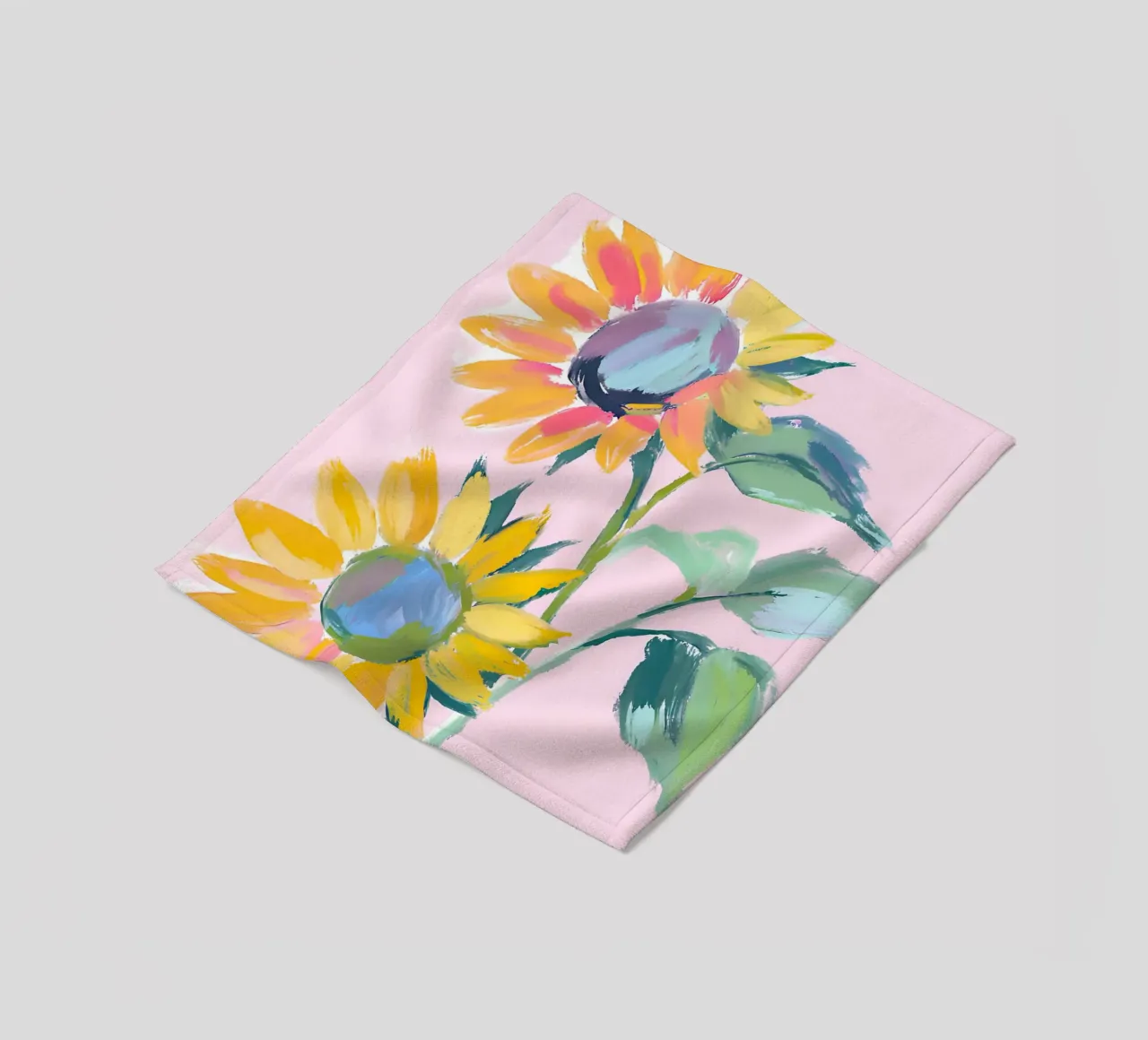 Sonnenblumen fleece blanket by Ohkimiko