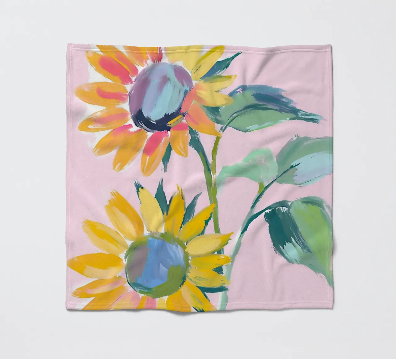 Sonnenblumen fleece blanket by Ohkimiko