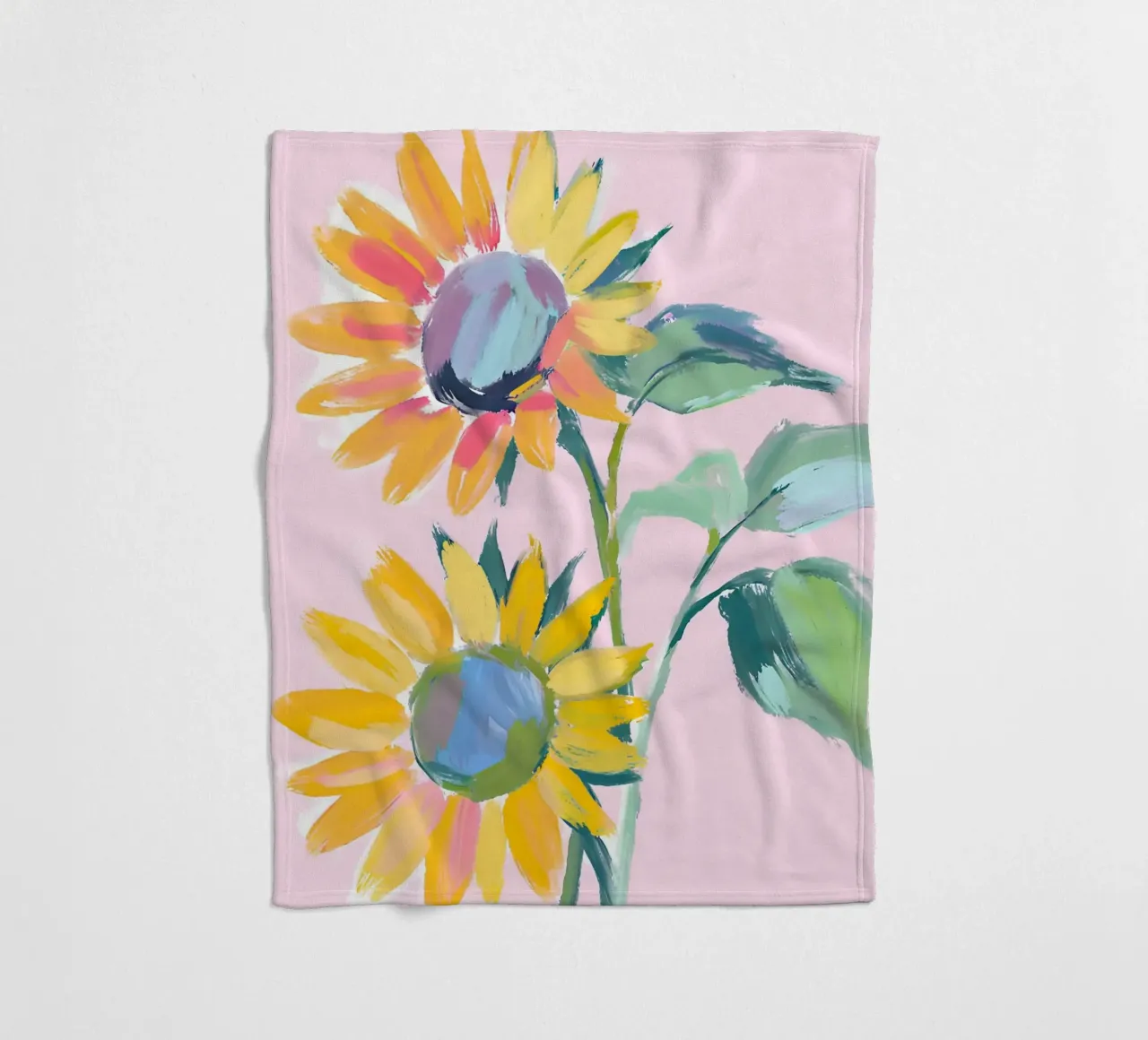 Sonnenblumen fleece blanket by Ohkimiko