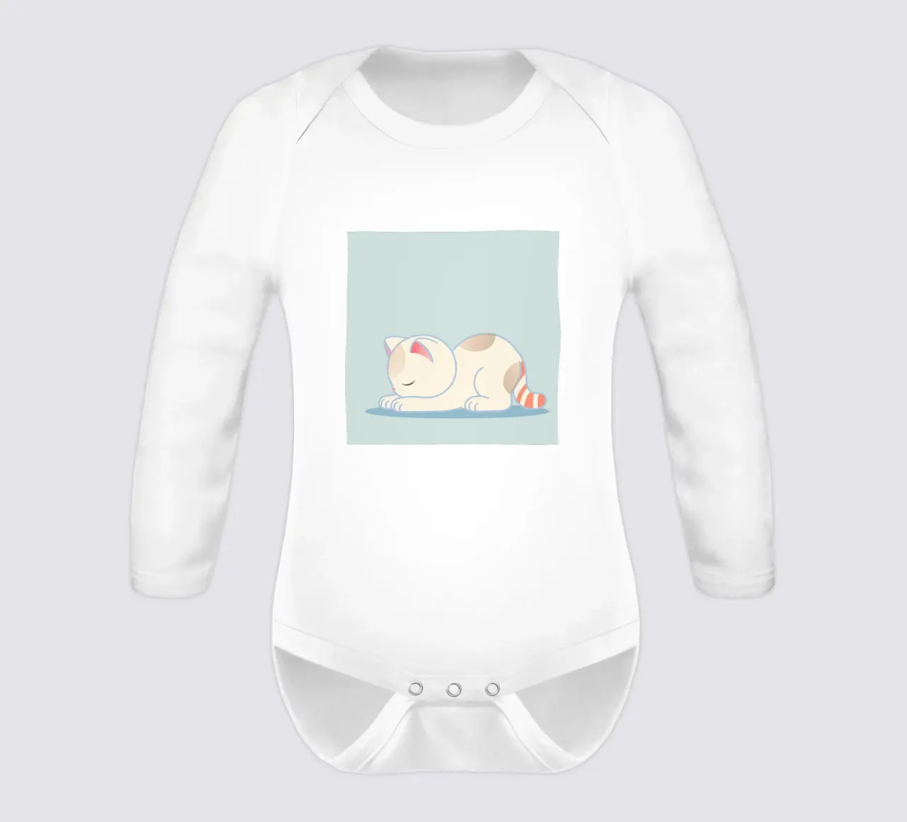 Kat doet yogaoefening - ontwerp voor innerlijke rust babyrompertje lange mouwen van namosh