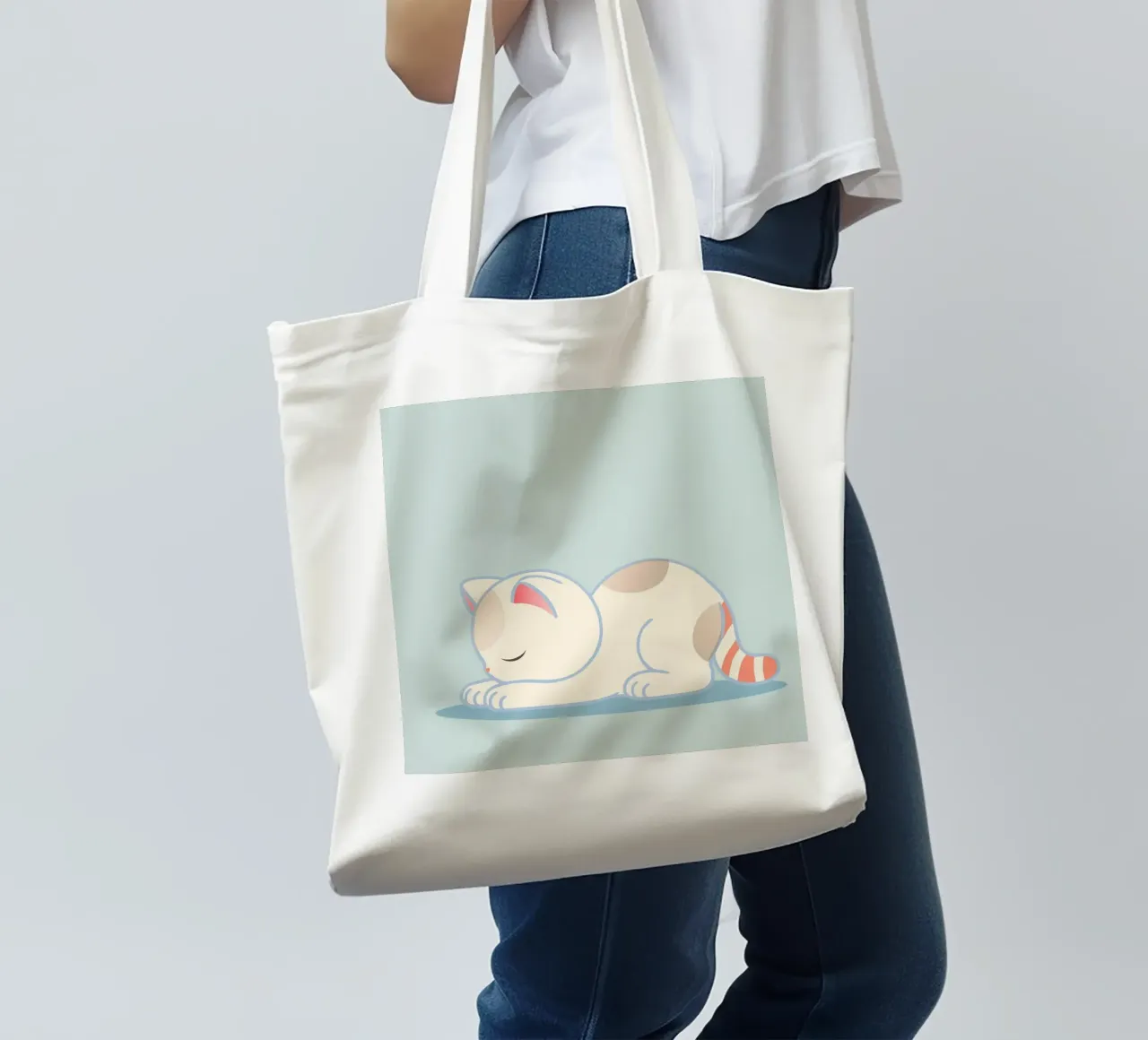 Cat doing yoga exercise - design for inner peace tote bag by namosh