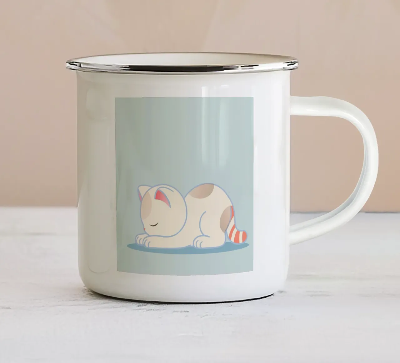 Gatto che fa esercizi di yoga - design per la pace interiore tazza in smalto da namosh