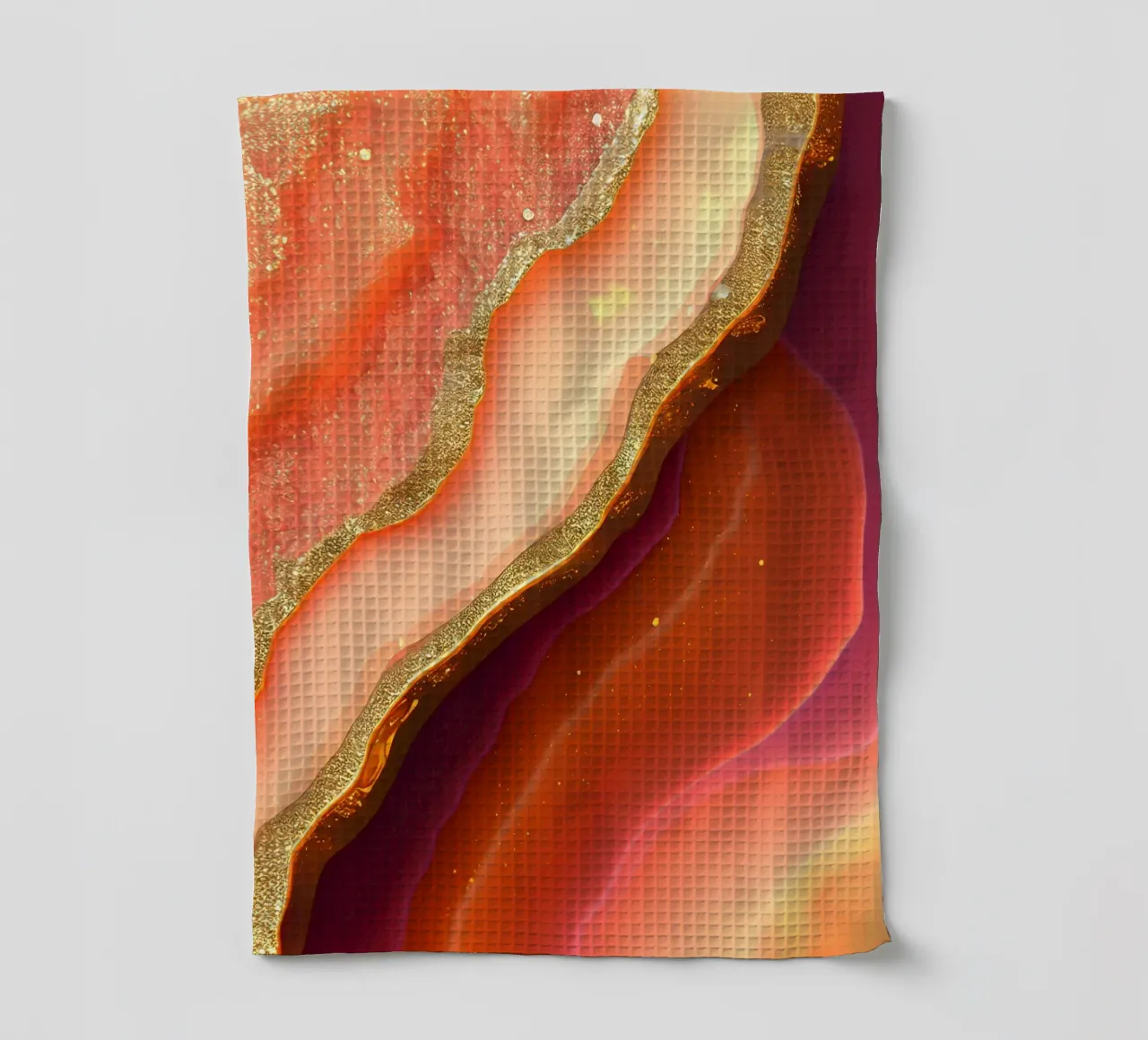 Agata rosa caldo e arancione canovaccio da cucina da Gemstone Textures