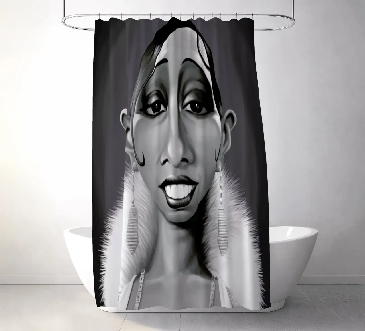 Josephine Baker shower curtain by Rob Art | Illustration