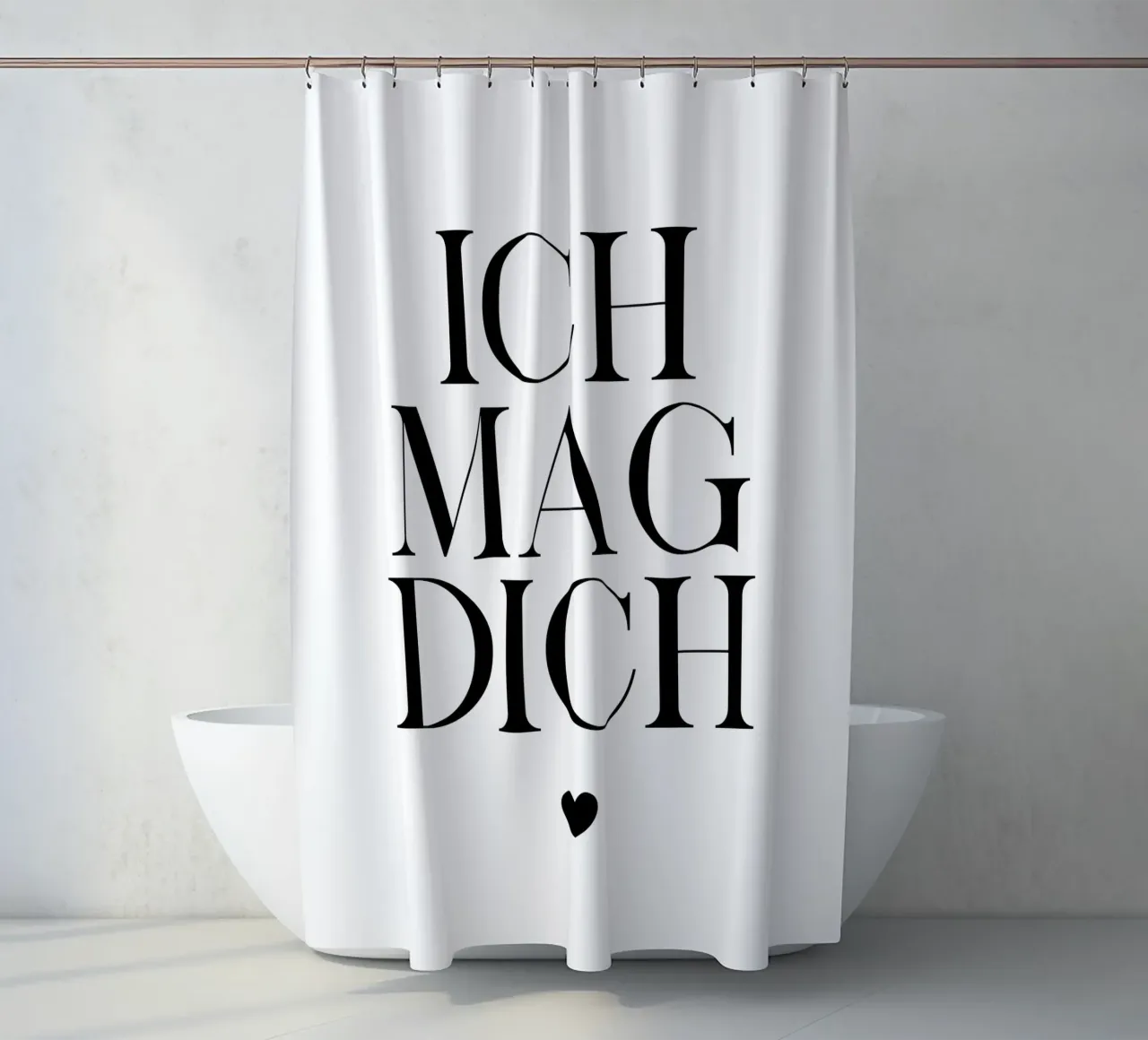 Ich mag dich shower curtain by BAINAI QUOTES