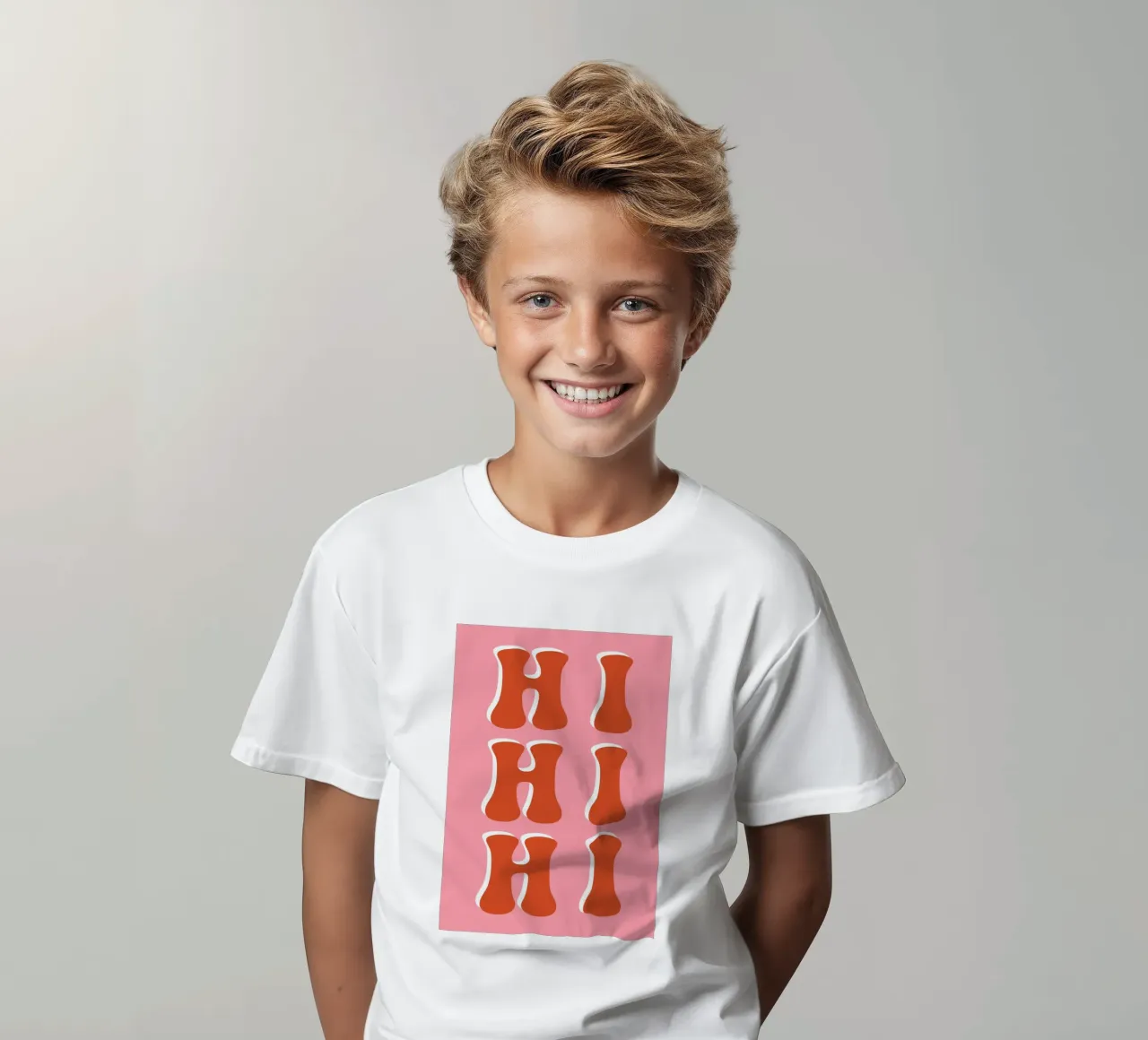 Hi hi hi rosa rot kids t-shirt by BAINAI QUOTES