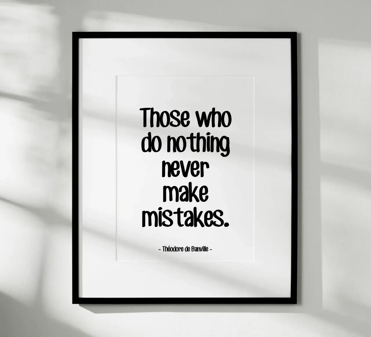 Zitat Motivation von Theodore de Banville Poster mit Aluminium Rahmen von Wall of Words