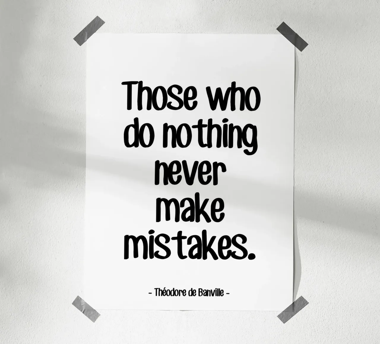 Zitat Motivation von Theodore de Banville Poster mit Aluminium Rahmen von Wall of Words