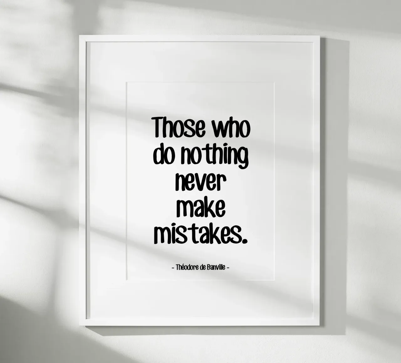 Zitat Motivation von Theodore de Banville Poster mit Aluminium Rahmen von Wall of Words